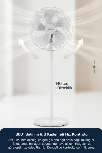 Sinbo SF-6798 18'' Ayaklı Vantilatör - Resim 2