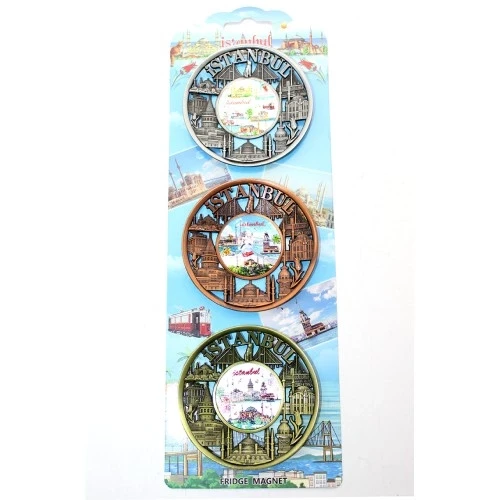 İstanbul Temalı Metal Magnet 3'lü Set Model 2 ürün görseli 1
