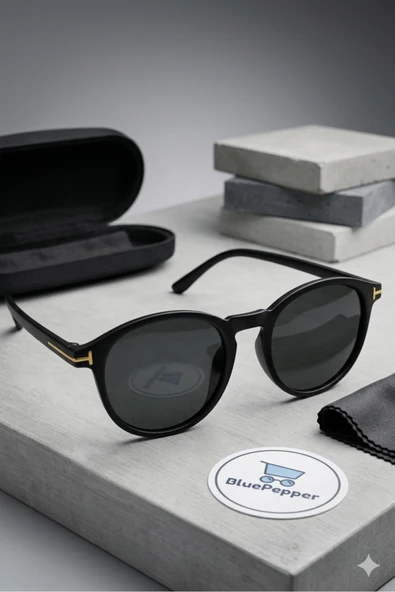 BluePepper T AKSESUARLI YUVARLAK KESİM ZAMANSIZ MODEL GÜNEŞ GÖZLÜĞÜ YENİ SEZON UNISEX ÇERÇEVELİ GÖZLÜK ürün görseli 1