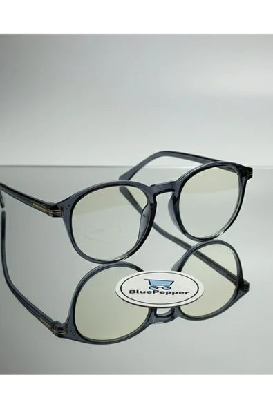 BluePepper VİVA | Desenli Trend Kahve Tonları Mavi Işık Filtreli Unisex Koruma Gözlüğü Camları Değiştirilebilir ürün görseli 1