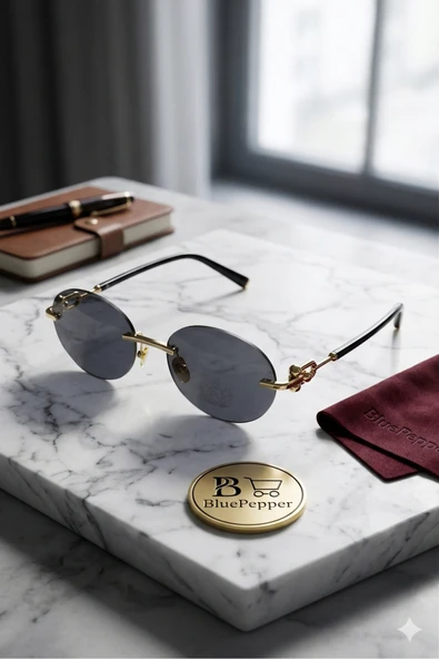 BluePepper LUNA | OVAL ÇERÇEVE ŞIK DÜĞM DETAYLI MODERN GÜNEŞ GÖZLÜĞÜ UNISEX GÖZLÜK ürün görseli 1