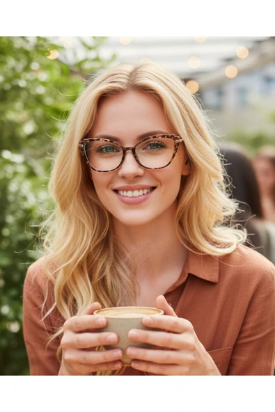 BluePepper LUMER | Mavi Işık Korumalı Ekran Gözlüğü Cam Değiştirilebilir Unisex Şık Modern Cat Eye Kedi Gözlük ürün görseli 1