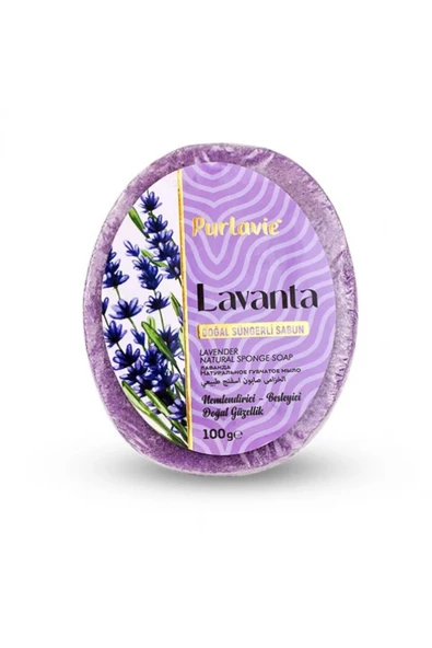 Efe Purlavie Lavanta Süngerli Sabun 100 gr Doğal Banyo Sabunu ürün görseli 1