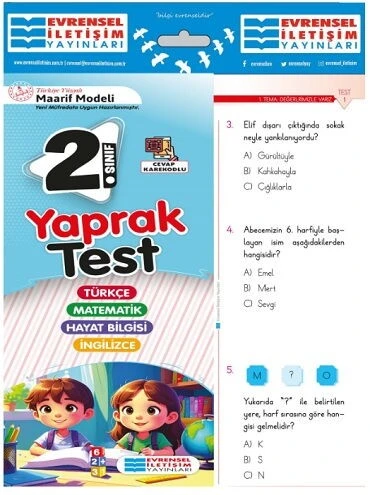 2. Sınıf Tüm Dersler Yaprak Testler Evrensel İletişim Yayınları ürün görseli 1