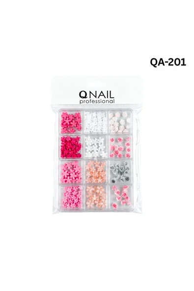Renkli Tırnak Taşı Seti 12'Li Nail Art Süsleme Parlak Kristal Boncuk Seti ürün görseli 1