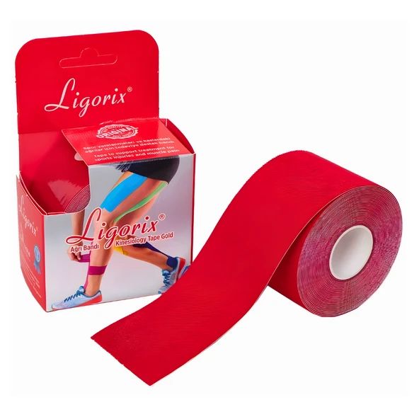 Ligorix Ağrı Kinesyoloji Bandı Kırmızı 5cm x 5 m 1 Adet ürün görseli 1