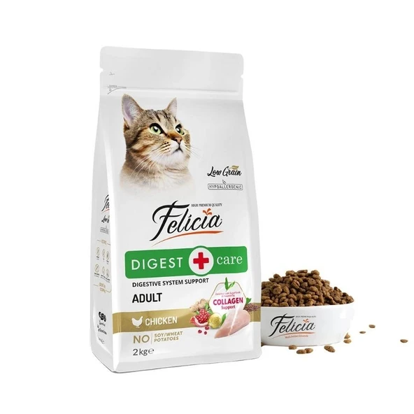 Felicia Tavuklu Az Tahıllı Hipoalerjenik Yetişkin Kedi Maması 2 kg ürün görseli 1