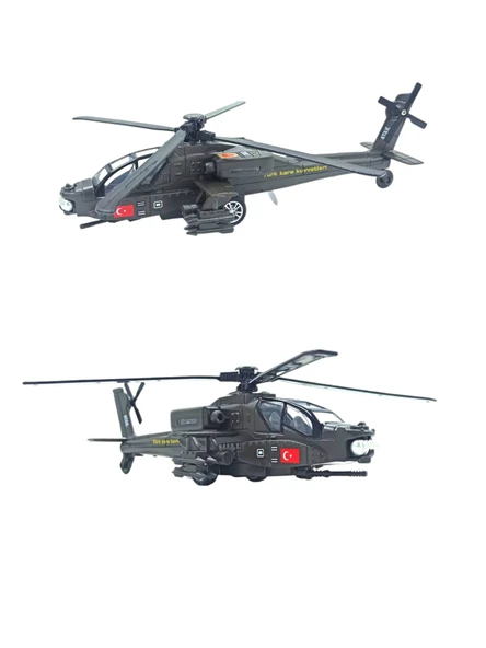 Gökyüzünün Hakimi: Metal Türk Atak Helikopteri Oyuncağı! Sesli Işıklı Eni:25cm. ürün görseli 1