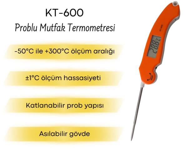 Texta KT-600 Katlanır Problu Mutfak Termometresi - Resim 3