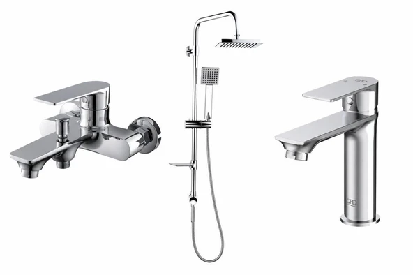 GPD Tepe Duş Seti Ve Lavabo Banyo Bataryası Provido MBB155-MLB156-DST19-3 ürün görseli 1