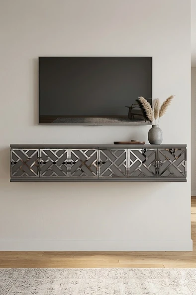 TDA1238AS AREX Duvara Montaj Tv Sehpası Antrasit-Silver 120cm ürün görseli 1