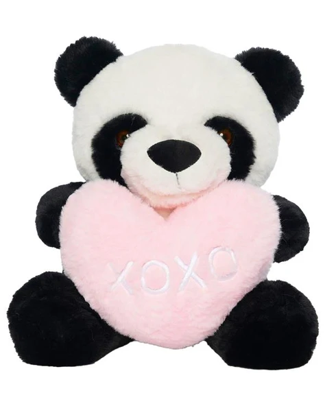 Pufu Toys Pelüş Pembe Kalpli Panda 45 cm 04085 ürün görseli 1