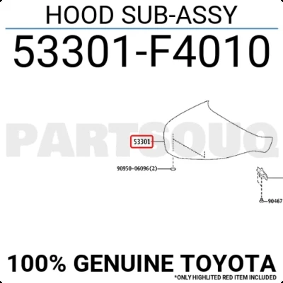 Toyota Chr Motor Kaputu 2015- (Oem No:  53301F4010) ürün görseli 1