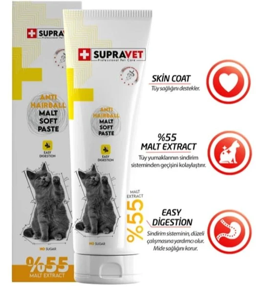 Supravet Anti Hairball Kediler İçin Malt Macun 100 gr ürün görseli 1