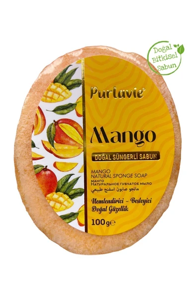 Purlavie Doğal (Nemlendirici) Mango Süngerli Sabun 100 gr. ürün görseli 1