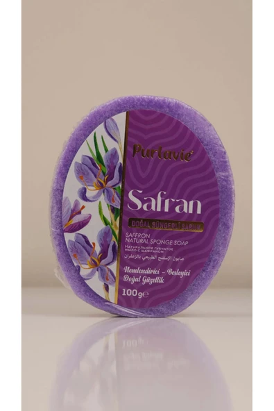 Purlavie Doğal (Nemlendirici) Safran Süngerli Sabun 100 gr. ürün görseli 1