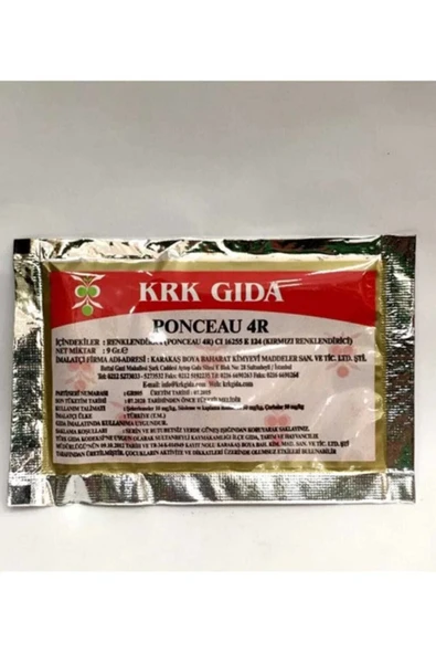 Krk Gıda Renklendirici Kırmızı (PONCEAU 4R) ( E 124) (9 GR) (KIRMIZI GIDA BOYASI) ürün görseli 1
