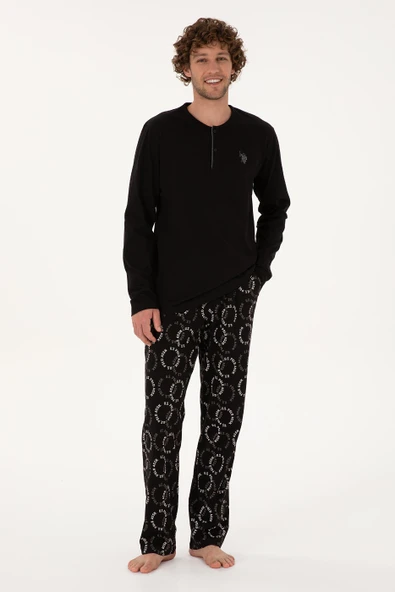 Erkek Düğmeli Yaka Uzun Kollu Pijama Takımı S26971 RAHAT KUMAŞ ürün görseli 1