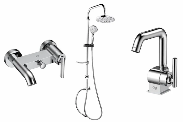 GPD Tepe Duş Seti Ve Banyo Ve Lavabo Bataryası Frezia MBB100-MLB100-DST19-2 ürün görseli 1
