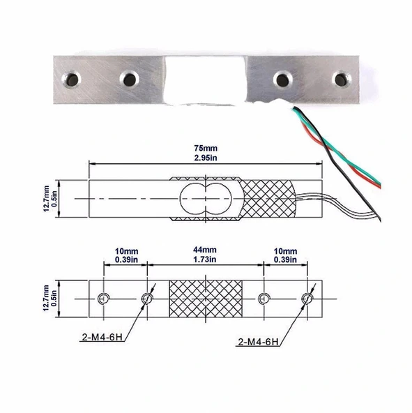 1 Kg Ağırlık Sensörü Elektronik Terazi Load Cell - Resim 4