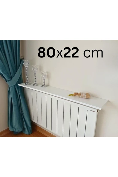 Mismuka %100 MDF Petek Üstü Raf, Dresuar, Montajsız Kalorifer Üstü Raf, Tak-Çıkar, Beyaz Renk, 80x22 cm ürün görseli 1