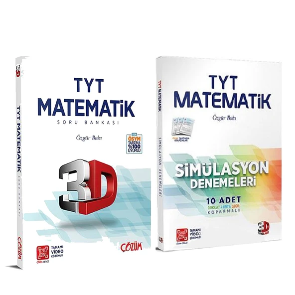 3D Yayınları TYT Matematik Soru Bankası ve Deneme Seti 2 Kitap ürün görseli 1
