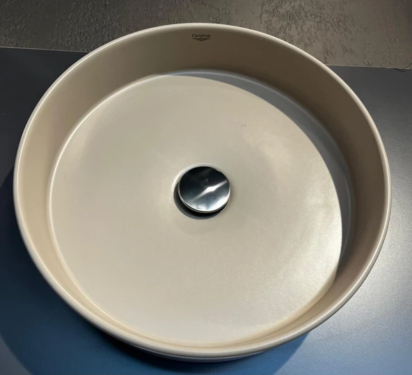 Turkuaz Cerastyle Suit Tezgahüstü Mat Cappucino Lavabo Ø40 cm ürün görseli 1