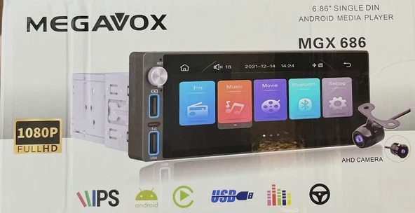 MEGAVOX MGX 686 6.86" ANDROİD MEDYA PLAYER TEYP ürün görseli 1
