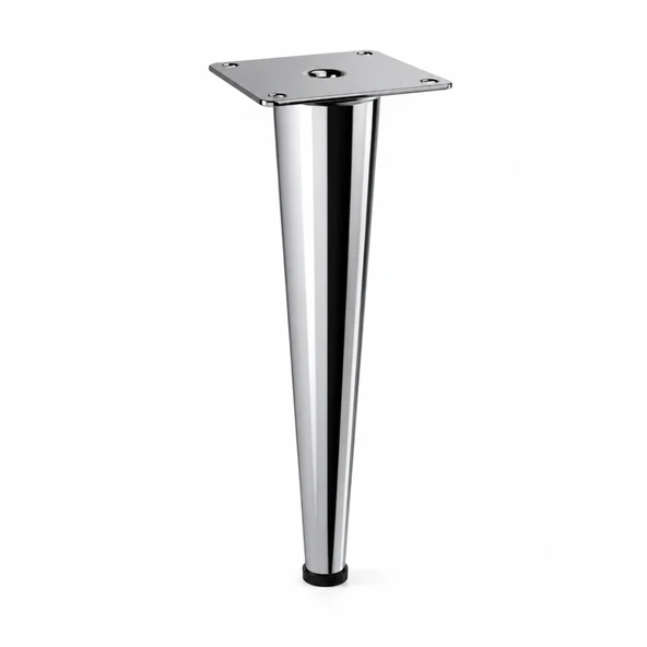 Omaks (1 Adet) 25 cm Metal Krom Düz Mobilya Sehpa Kanepe Ayağı Montaj Vidaları Dahil Ayak ürün görseli 1