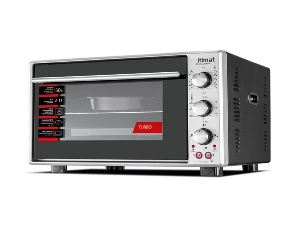 İtimat 8022 Çift Camlı 50 lt Inox Mini Fırın ürün görseli 1