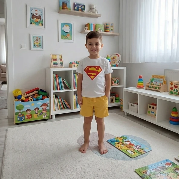 süphermen Detaylı Çocuk Şortlu Takım ürün görseli 1
