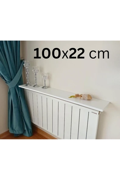 Mismuka %100 MDF Petek Üstü Raf, Dresuar, Montajsız Kalorifer Üstü Raf, Tak-Çıkar, Beyaz Renk, 100x22 cm ürün görseli 1