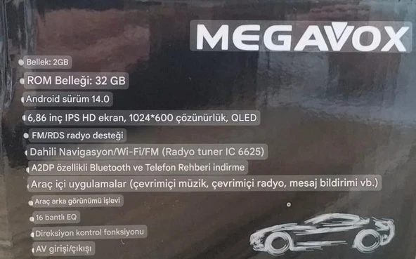 MEGAVOX MGX 686 6.86" ANDROİD MEDYA PLAYER TEYP - Resim 2