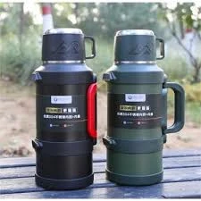 VACUUM 48 Saat Isı Korumalı Termos 3.2 Litre Siyah-gümüş-yeşil Karışık Renkler Kamp Aile Boy Çelik Termos ürün görseli 1