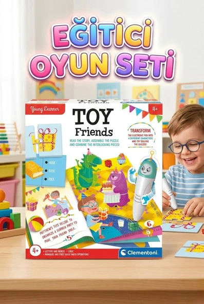 Clementon i Toy Friends 4'ü 1 Arada Karakter Değiştiren Akıllı Kalemli Eğitici Yapboz ve Aktivite Seti ürün görseli 1