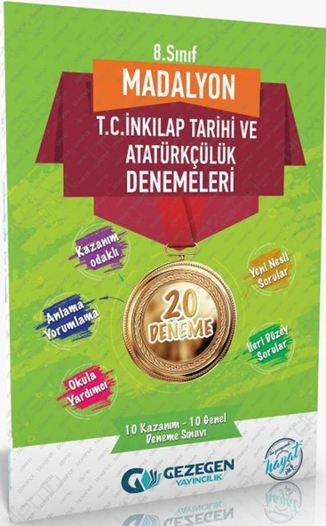 Gezegen Yayınları 8. Sınıf Madalyon 20 Li İnkılap Tarihi Denemeleri ürün görseli 1