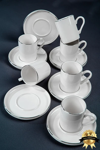 Miray 12 parça KFT Platin 6 Kişilik Fincan Takımı ürün görseli 1