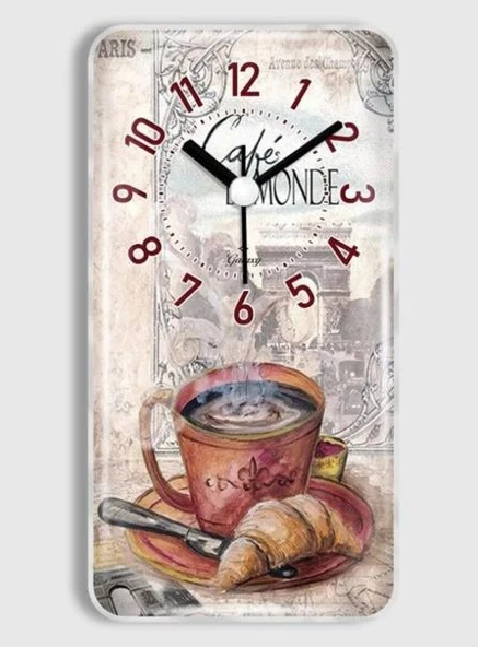 Galaxy Mıknastıslı Kahve Keyfi Desenli Buzdolabı Saati 16,5 x 8,5 cm ürün görseli 1