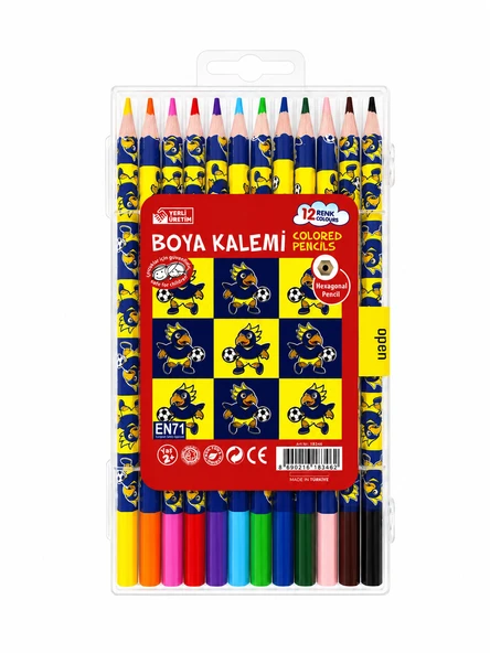 FATİH TARAFTAR KANARYA KURU BOYA 12 RENK ÇANTALI ürün görseli 1