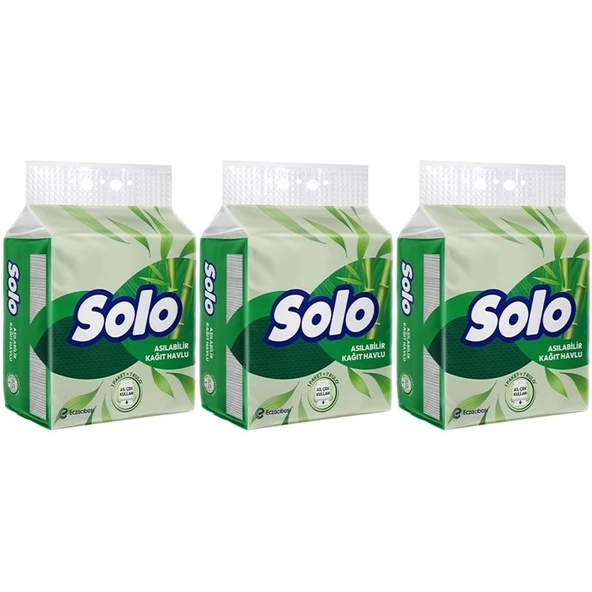 Solo Asılabilir Kağıt Havlu (Hijyenik ve Pratik Kullanım İçin Uygun) (3 Lü Set) ürün görseli 1