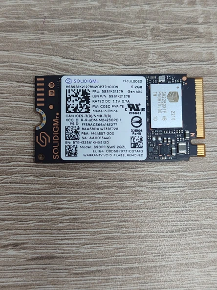 SOLIDIGM P41 PLUS 512 GB M.2 NVME PCIE GEN4 X4 2242 3500MB-1625MB ( KUTUSUZ ) ürün görseli 1