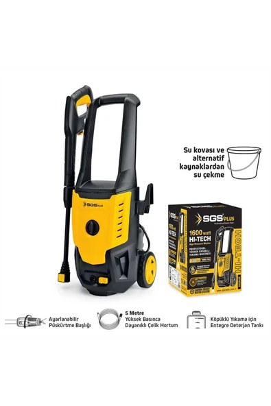 SGS5402 Yüksek Basınçlı Oto Araç Yıkama Makinesi 1600 Watt 130 Bar ürün görseli 1