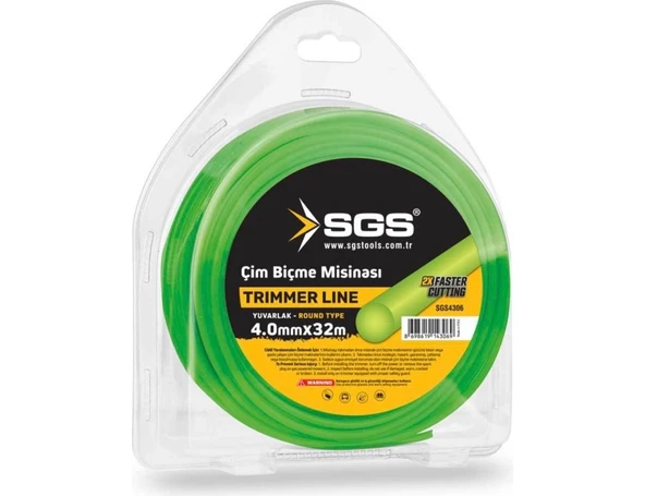 SGS4306 Sgs Tırpan Misinası 4.0 mm 32 mt Yuvarlak (Yeşil) ürün görseli 1