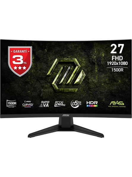 MSI MAG 275CF X24 27" 0.5 ms Full HD Curved 240 Hz Oyuncu Monitörü ürün görseli 1