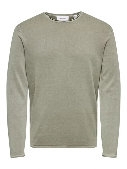 Only & Sons   ONSGARSON 12 WASH CREW KNIT NOOS Erkek Gri Kazak - 22006806 ürün görseli 1