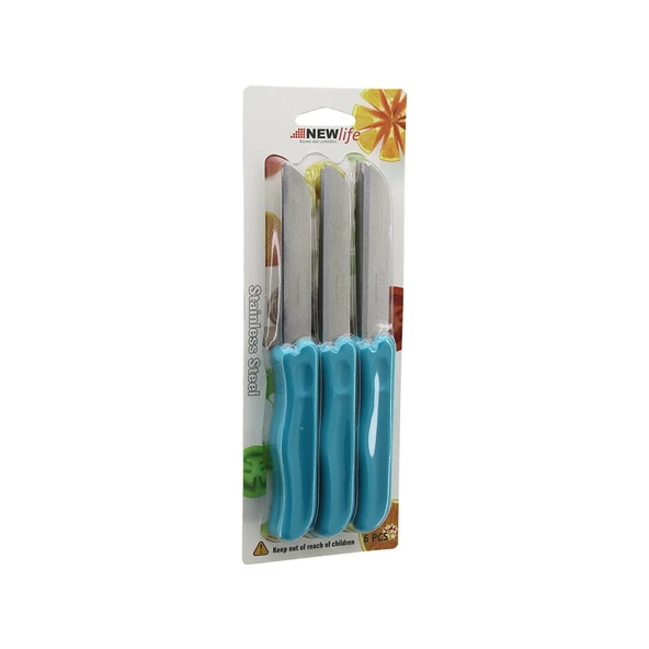 6PCS  MEYVE  BIÇAK  RENKLİ PLASTİK SAPLI (5224) ürün görseli 1