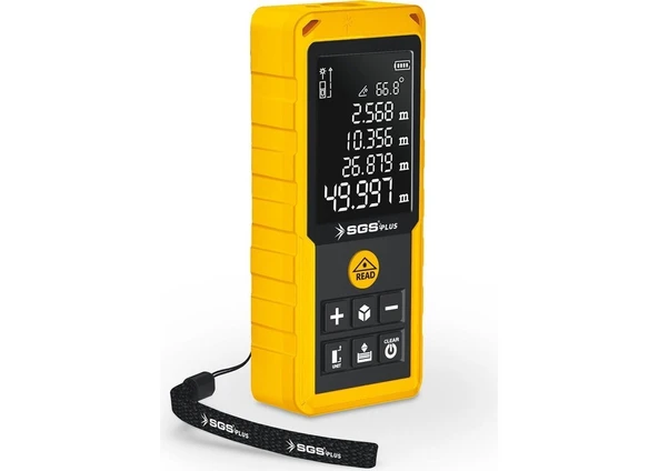 SGS5426 - 100 Metre Lazer Metre Mesafe Ölçer - Pisagor - Alan - Hacim - Mesafe - Otomatik Alçı Ölçümü ürün görseli 1