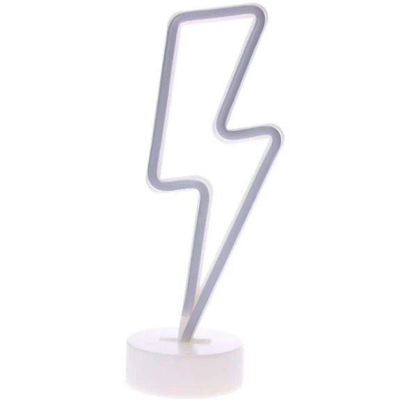 Dekoratif Şimşek Şeklinde Pilli Neon Led Lamba Süs Masa Lambası (5224) ürün görseli 1