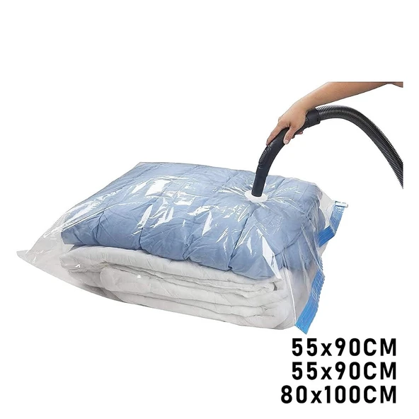 3LÜ SET  VAKUMLU  POŞET  HURÇ 2 ADET XL= 55X90CM + 1ADET XXL= 80X100CM  %75 YER TASARRUFU (5224) ürün görseli 1