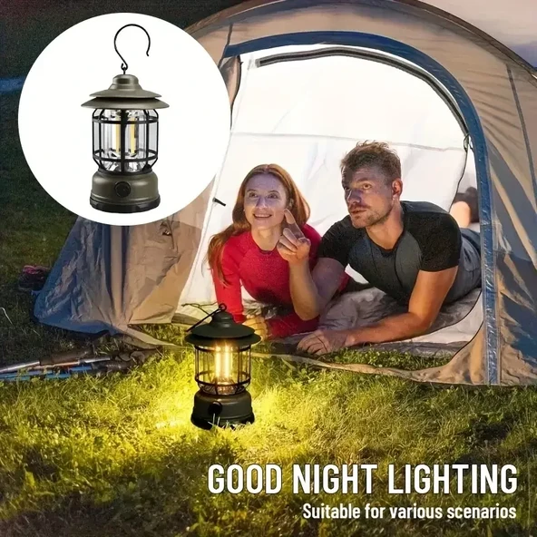 Bluetooth Hoparlör Özellikli Dimerli Led Kamp Lambası Hs66 (5224) ürün görseli 1
